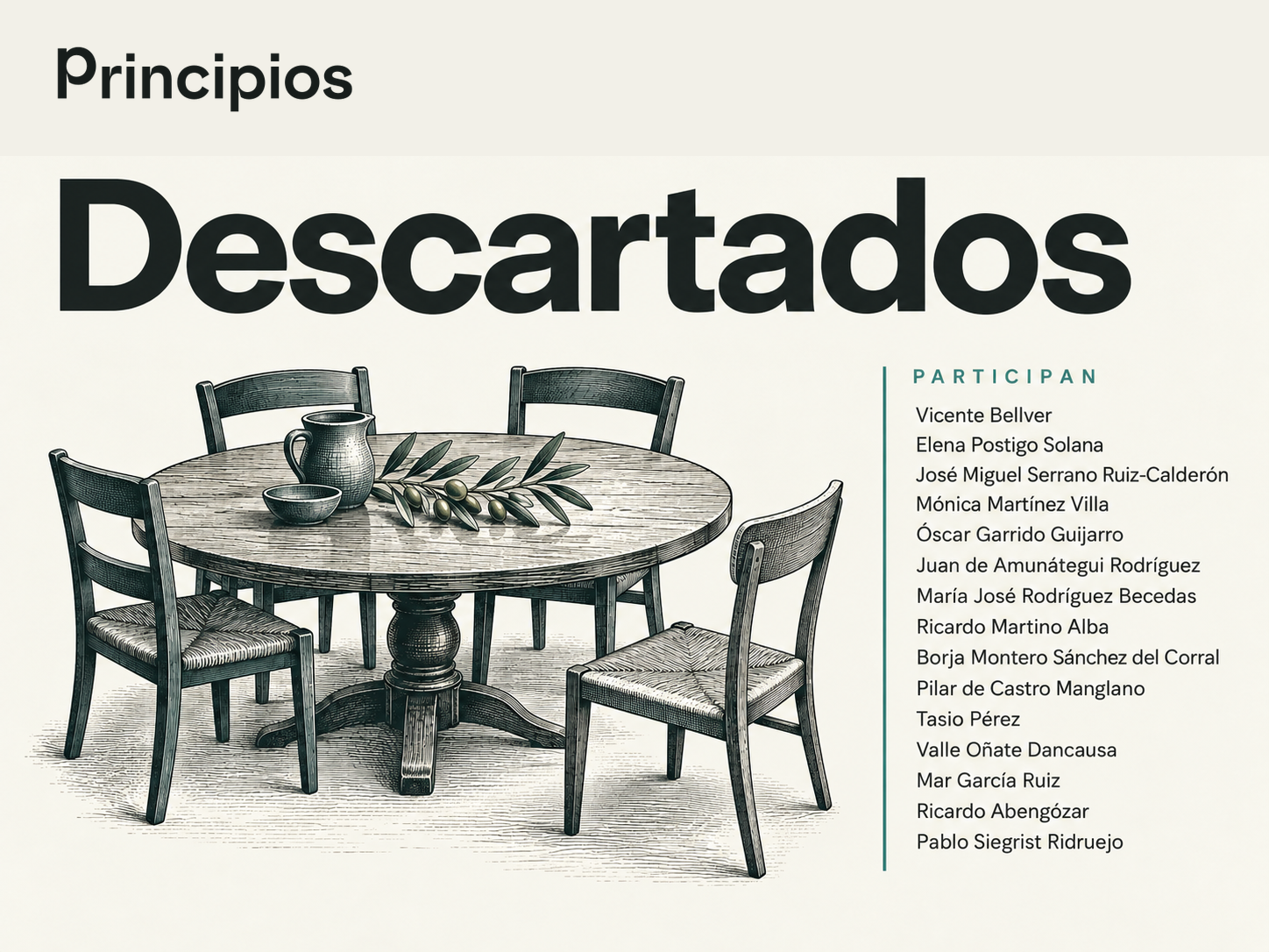 Grabado de una mesa abierta: dignidad y acogida