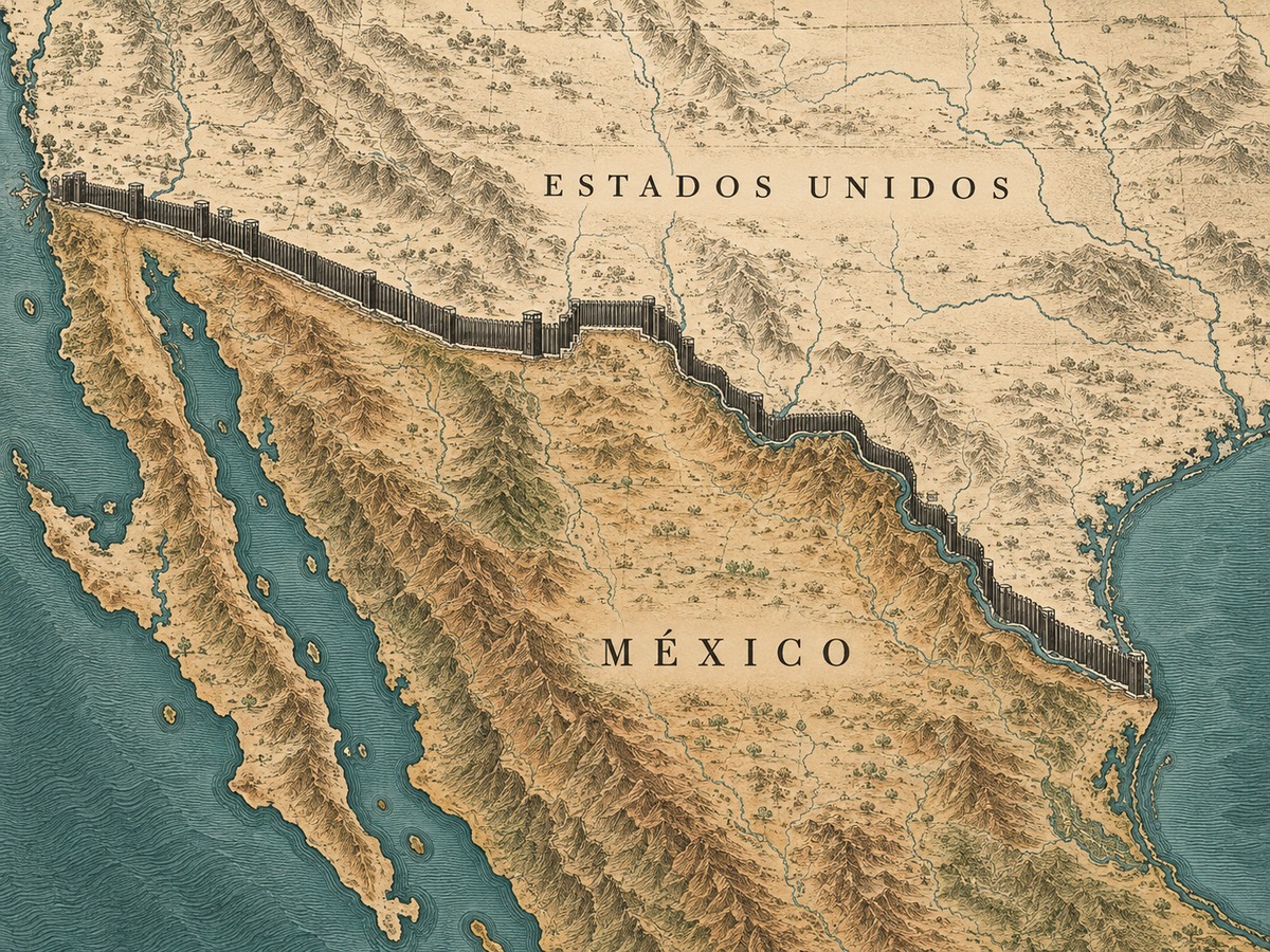 Ilustración editorial: TRAS EL MURO DE TRUMP
